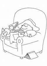 Paddington Bear Coloring Eating Pages Sandwich Popular sketch template