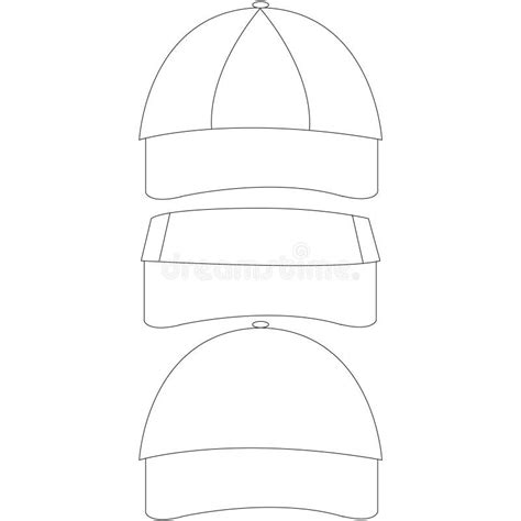 set  blank hat templates stock vector illustration  visor