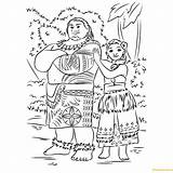 Maui Moana Coloring Pages Forest Color Print sketch template