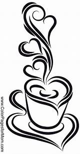 Coloring Coffee Printable Pages String Stencil Patterns Quotes Adult sketch template