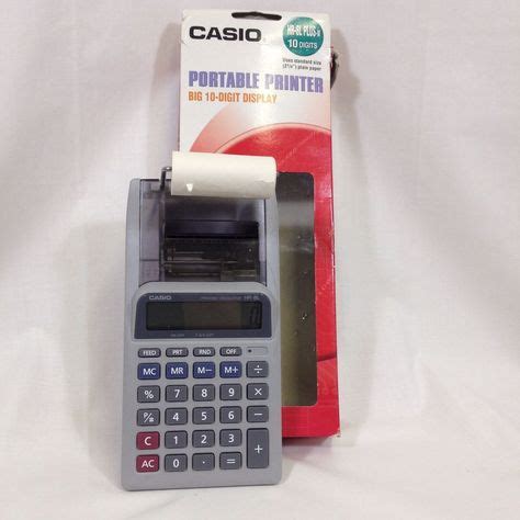 casio portable printer calculator hr    digits display large key holder ebay