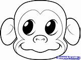 Monkey Drawing Coloring Gorilla Cartoon Cute Face Template Easy Draw Pages Faces Kids Simple Drawings Step Felt Printable Templates Dubai sketch template