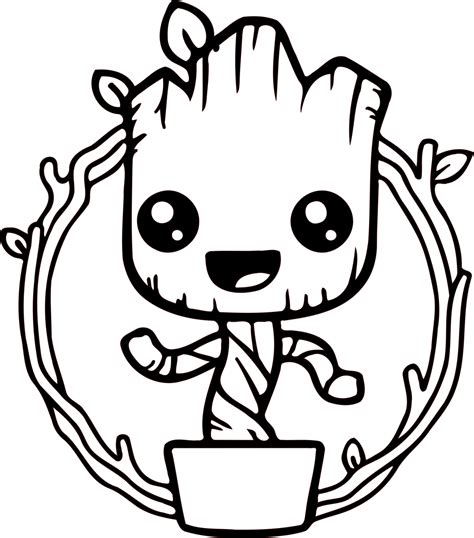 baby groot coloring page home family style  art ideas