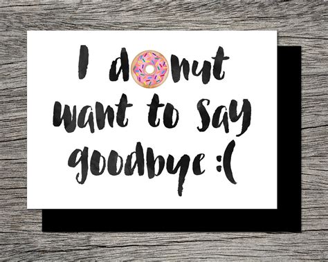 printable farewell card printable goodbye card  donut