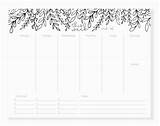 Organizer Notepad Leaves Planer Decoration sketch template