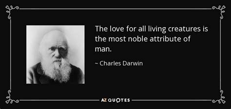 charles darwin quote  love   living creatures