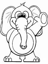 Coloring Printable Animal Elephant Pages Animals Cartoon Kids Color Elephants Template Sheets Drawing Clipart Printouts Circus Sheet Templates Print Colouring sketch template