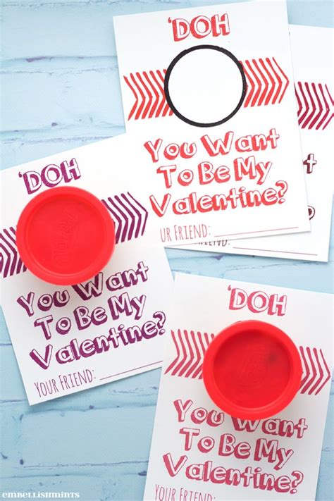 handmade play doh valentine printable embellishmints