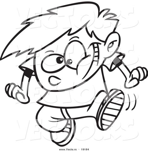 vector   cartoon dancing boy outlined coloring page  toonaday
