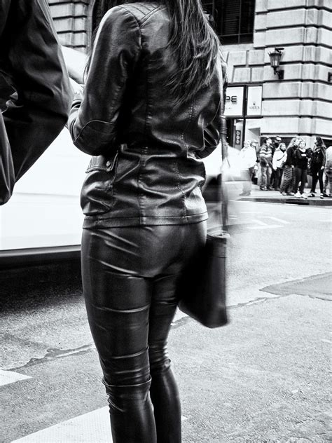 designerleather “ some great street style ” girls skin tight leather ass leather leather