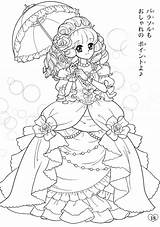Coloring Anime Pages Manga Girls Kawaii Adults Books 1000 Colouring Force Book Cute Printable Shojo Glitter Coloriage Dress Umbrela Princess sketch template