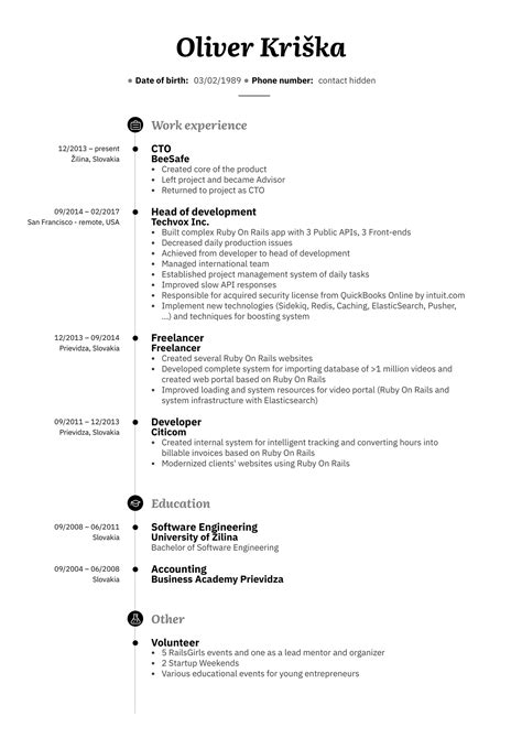 senior web developer resume sample kickresume