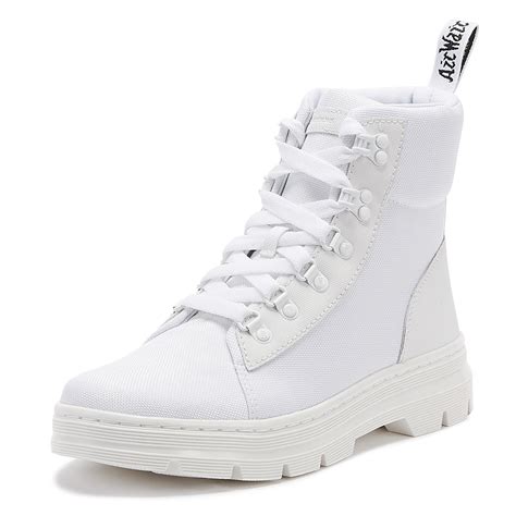dr martens synthetic dr martens combs womens white mono boots lyst