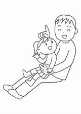 Coloring Father Child sketch template
