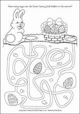 Easter Maze Bunny Puzzles Worksheets Mazes Activities Preschool Kids Activity Activityvillage Choose Board Games Village Explore sketch template