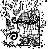 Coloring Autumn Pages Adults Printable Automne Fall Zentangle Coloriage Stress Anti Therapy Color Coloriages Print Via sketch template