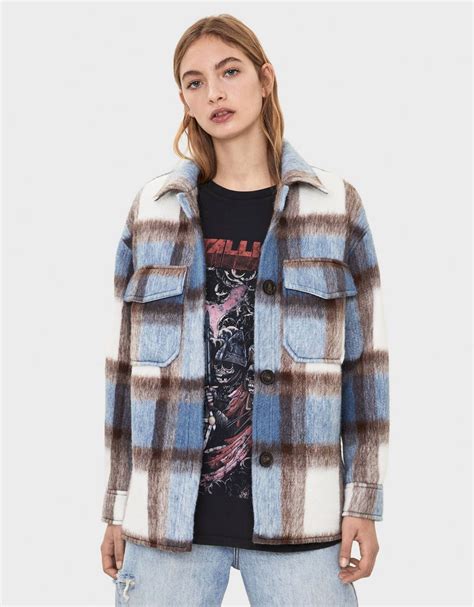 checked overshirt discover     items  bershka   products  week