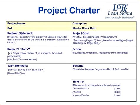 project charter  template business