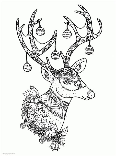 ideas  reindeer coloring pages  adults home