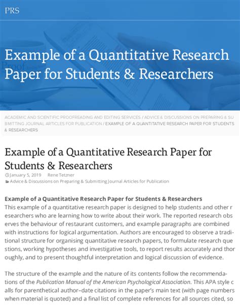 quantitative research paper  students