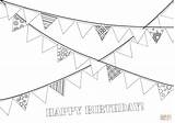 Coloring Garland Pages Happy Birthday Party Printable Paper sketch template