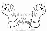 Hands Shackles Broken Chain Shackle Vector Coloring Sketch Pages Shutterstock Man Color Template Stock sketch template