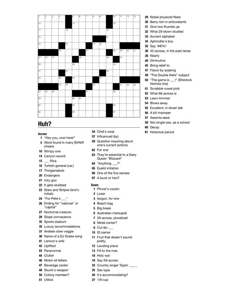 weekly themed crossword bvnwnews