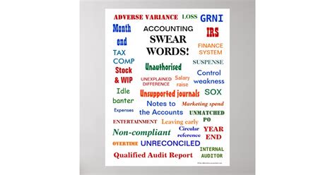 accounting swear words finance office humor poster