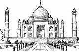 Taj Mahal Coloring Netart Drawing Sketch Southern Cartoon sketch template