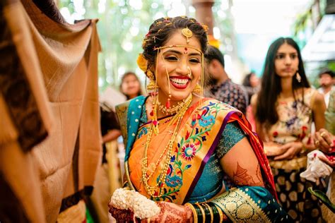 lovely nauvari sarees on maharashtrian brides that we loved wedmegood
