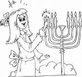 Menorah Coloring Hanukkah Kids Lighting Pages Girl Printable Chanukah Printables sketch template