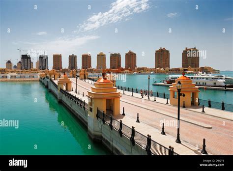 pearl qatar  doha qatar   artificial island   stock photo  alamy