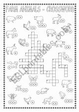 Crossword Farm Animals Worksheet Preview sketch template