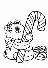 Coloring Kids Pages Christmas Printable Cane Candy Printables Xmas Teddy Bear Central Cute Holiday Bears Clipart Canes Adorable Sugar Games sketch template