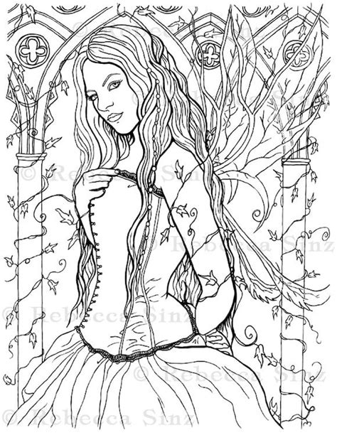 gothic fairies coloring pages
