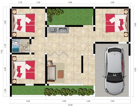 gambar desain  denah rumah minimalis  lantai