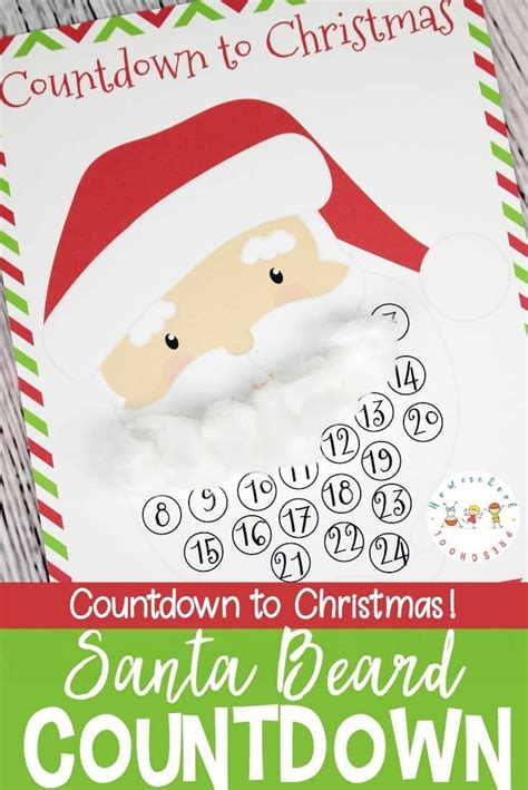 printable santa beard countdown printable templates