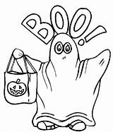 Halloween Ghost Coloring Costume Color Kids sketch template