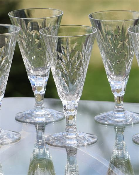 vintage crystal wine glasses set   seneca elegance