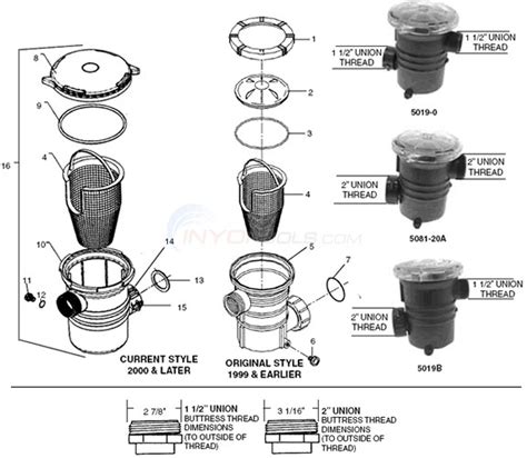 waterway pump strainer trap parts inyopoolscom