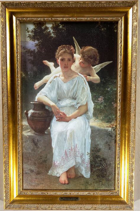 sold price william adolphe bouguereau whisperings  love framed art  canvas