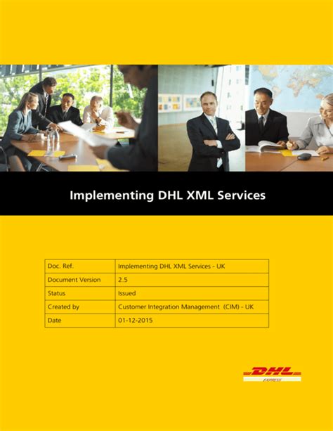implementing dhl xml services