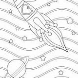 Spaceship Rocket Ship Coloring Drawing Netart Paintingvalley sketch template