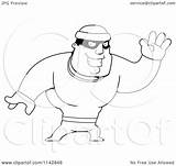 Robber Waving Male Clipart Cartoon Outlined Coloring Vector Cory Thoman Royalty sketch template
