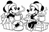 Mickey Coloring Christmas Minnie Pages Mouse Printable Sheets Disney Hot Drinking Cocoa Disneyclips Printablee Pdf Classic sketch template