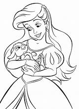 Coloring Pages Disney Princess Ariel Walt Kids Characters sketch template