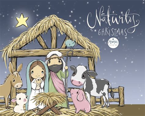 nativity scene nativity clipart nativity christmas hand etsy