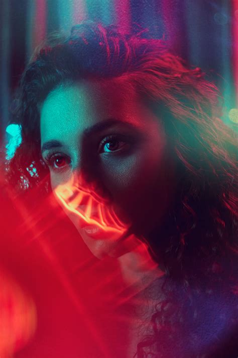 neon light portrait on behance