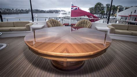 teak expanding  table   yacht youtube
