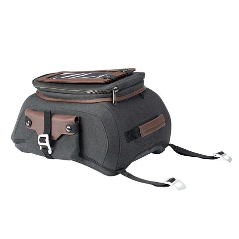 weather vinyl tank bag  protective phone pocket graybrown